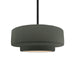 Justice Designs - CER-6543-PWGN-MBLK-RIGID - One Light Pendant - Radiance - Pewter Green