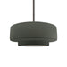 Justice Designs - CER-6543-PWGN-NCKL-RIGID - One Light Pendant - Radiance - Pewter Green