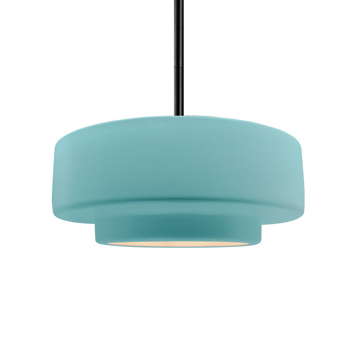 Justice Designs - CER-6543-RFPL-MBLK-RIGID - One Light Pendant - Radiance - Reflecting Pool