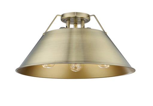 Golden - 3306-3FM AB-AB - Three Light Flush Mount - Orwell AB - Aged Brass