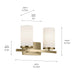 Kichler - 45496NBR - Two Light Bath - Crosby - Natural Brass