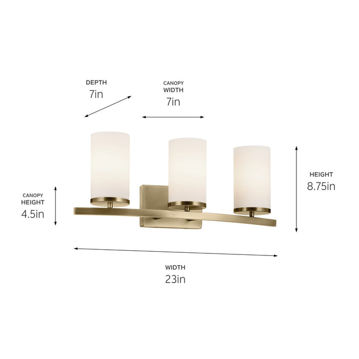 Kichler - 45497NBR - Three Light Bath - Crosby - Natural Brass