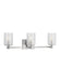 Generation Lighting - GLV1033BS - Three Light Wall / Bath - Parker - Brushed Steel