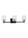 Generation Lighting - GLV1033MBK - Three Light Wall / Bath - Parker - Midnight Black