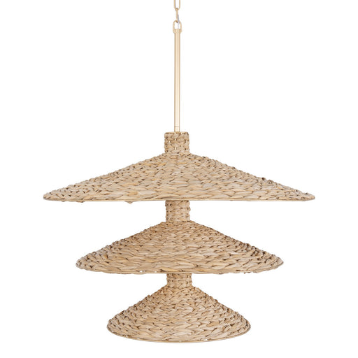 Hilton Head 15 Light Pendant French Gold/Natural Seagrass