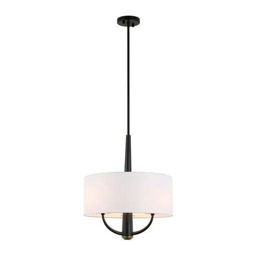 Patchwork Three Light Pendant Black/Satin Brass