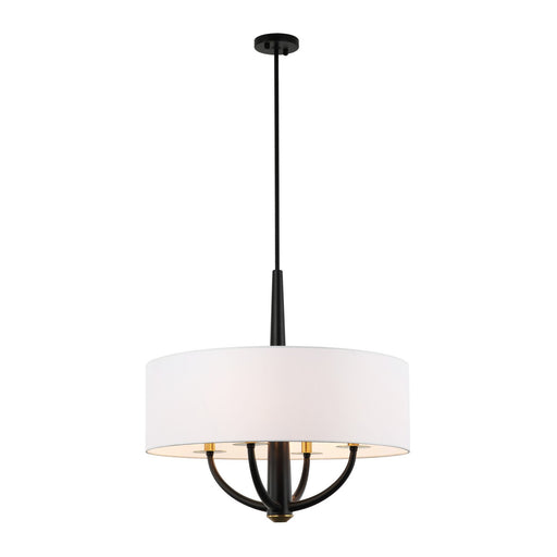 Patchwork Four Light Pendant Black/Satin Brass