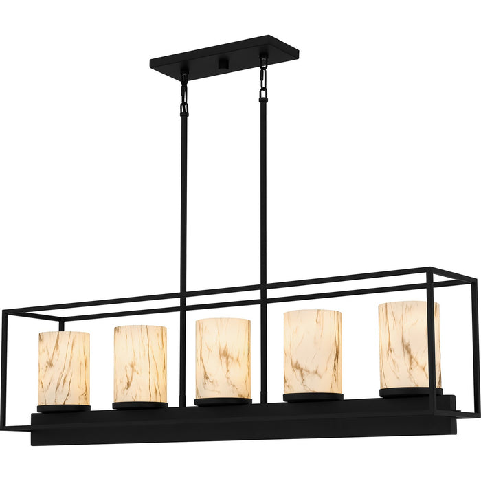 Quoizel - BET542MBK - Five Light Linear Chandelier - Bentley - Matte Black