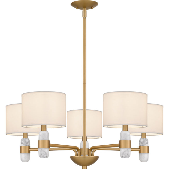 Quoizel - KMB5030BWS - Five Light Chandelier - Kimberly - Brushed Weathered Brass