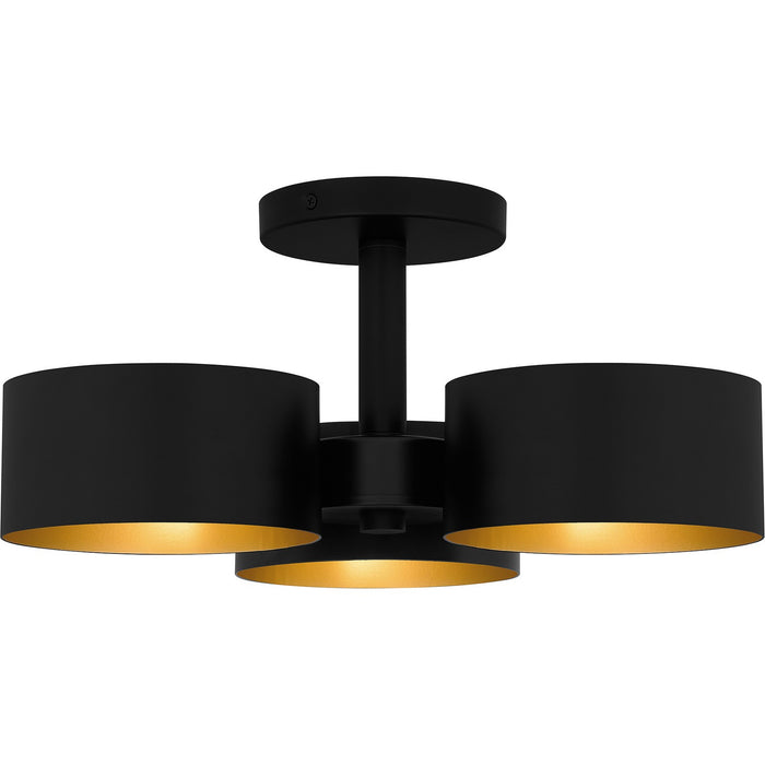 Quoizel - QSF6745MBK - Three Light Semi Flush Mount - Quoizel Semi-Flush Mount - Matte Black