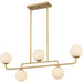 Quoizel - RGS540BRG - Five Light Linear Chandelier - Regis - Brushed Gold