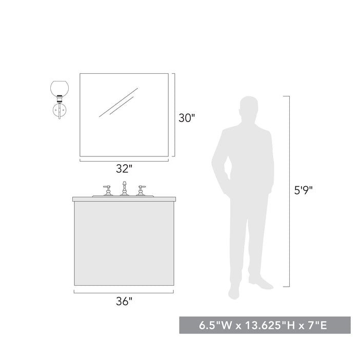 Golden - 1945-1W BCB - One Light Wall Sconce - Axel - Brushed Champagne Brass