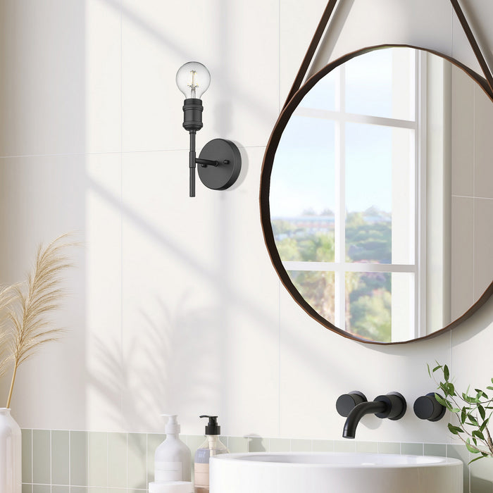 Golden - 1945-1W BLK - One Light Wall Sconce - Axel - Matte Black