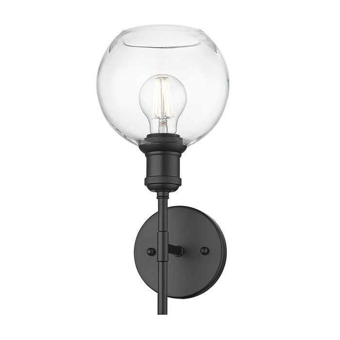 Golden - 1945-1W BLK-GLOBE-CLR - One Light Wall Sconce - Axel - Matte Black
