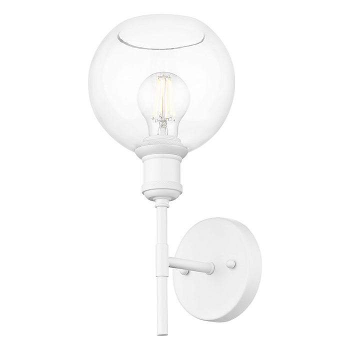 Golden - 1945-1W WHT-GLOBE-CLR - One Light Wall Sconce - Axel - Matte White