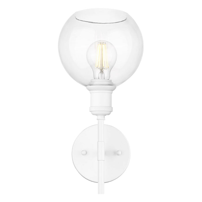 Golden - 1945-1W WHT-GLOBE-CLR - One Light Wall Sconce - Axel - Matte White