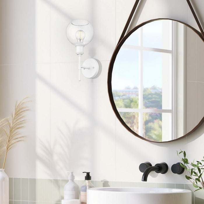 Golden - 1945-1W WHT-GLOBE-CLR - One Light Wall Sconce - Axel - Matte White