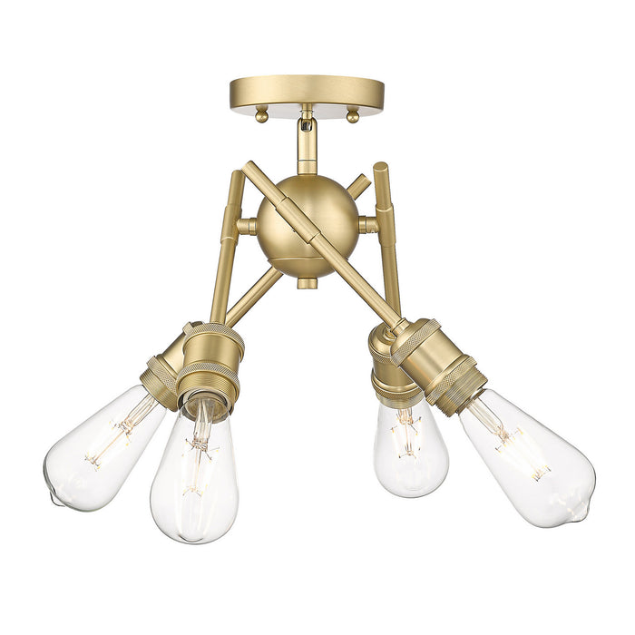 Golden - 1945-SF BCB - Four Light Semi-Flush Mount - Axel - Brushed Champagne Brass