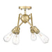 Golden - 1945-SF BCB - Four Light Semi-Flush Mount - Axel - Brushed Champagne Brass