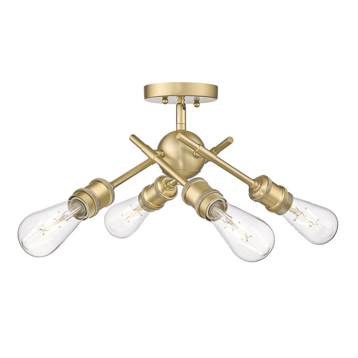Golden - 1945-SF BCB - Four Light Semi-Flush Mount - Axel - Brushed Champagne Brass