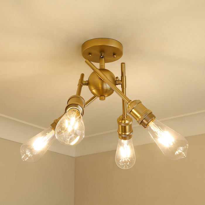Golden - 1945-SF BCB - Four Light Semi-Flush Mount - Axel - Brushed Champagne Brass
