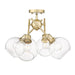 Golden - 1945-SF BCB-GLOBE-CLR - Four Light Semi-Flush Mount - Axel - Brushed Champagne Brass