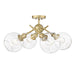 Golden - 1945-SF BCB-GLOBE-CLR - Four Light Semi-Flush Mount - Axel - Brushed Champagne Brass