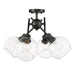 Golden - 1945-SF BLK-GLOBE-CLR - Four Light Semi-Flush Mount - Axel - Matte Black