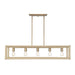 Golden - 2075-LP MBS-LNR - Five Light Linear Pendant - Kimber - Modern Brass