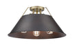 Golden - 3306-3FM AB-RBZ - Three Light Flush Mount - Orwell AB - Aged Brass