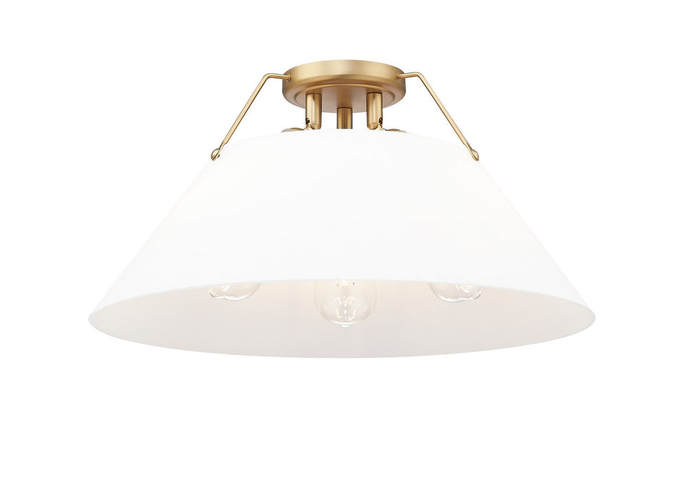 Golden - 3306-3FM BCB-OP - Three Light Flush Mount - Orwell BCB - Brushed Champagne Bronze