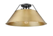 Golden - 3306-3FM BLK-BCB - Three Light Flush Mount - Orwell BLK - Matte Black