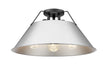 Golden - 3306-3FM BLK-CH - Three Light Flush Mount - Orwell BLK - Matte Black