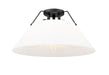 Golden - 3306-3FM BLK-OP - Three Light Flush Mount - Orwell BLK - Matte Black