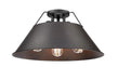 Golden - 3306-3FM BLK-RBZ - Three Light Flush Mount - Orwell BLK - Matte Black