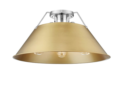 Golden - 3306-3FM CH-BCB - Three Light Flush Mount - Orwell - Chrome