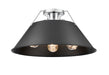 Golden - 3306-3FM CH-BLK - Three Light Flush Mount - Orwell - Chrome