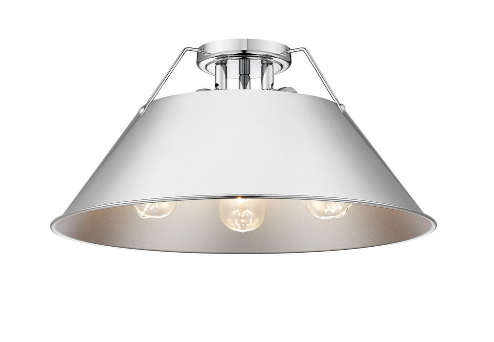 Golden - 3306-3FM CH-CH - Three Light Flush Mount - Orwell - Chrome