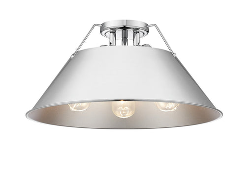 Golden - 3306-3FM CH-CH - Three Light Flush Mount - Orwell - Chrome