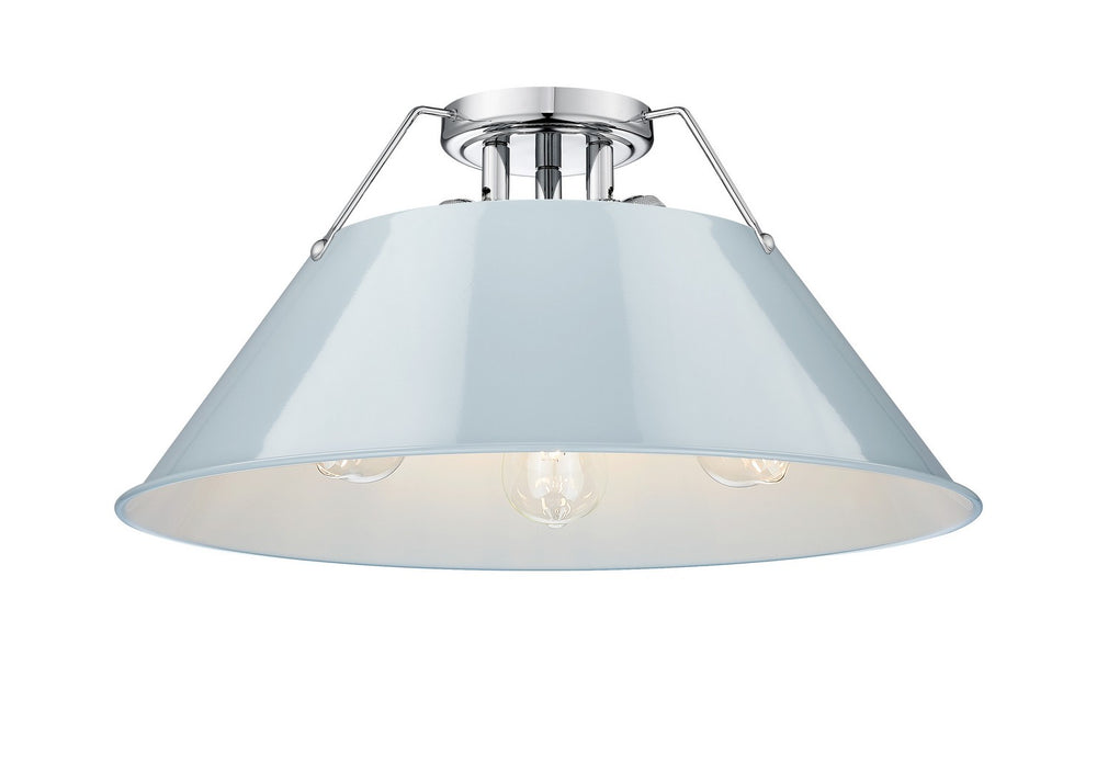 Golden - 3306-3FM CH-DB - Three Light Flush Mount - Orwell - Chrome