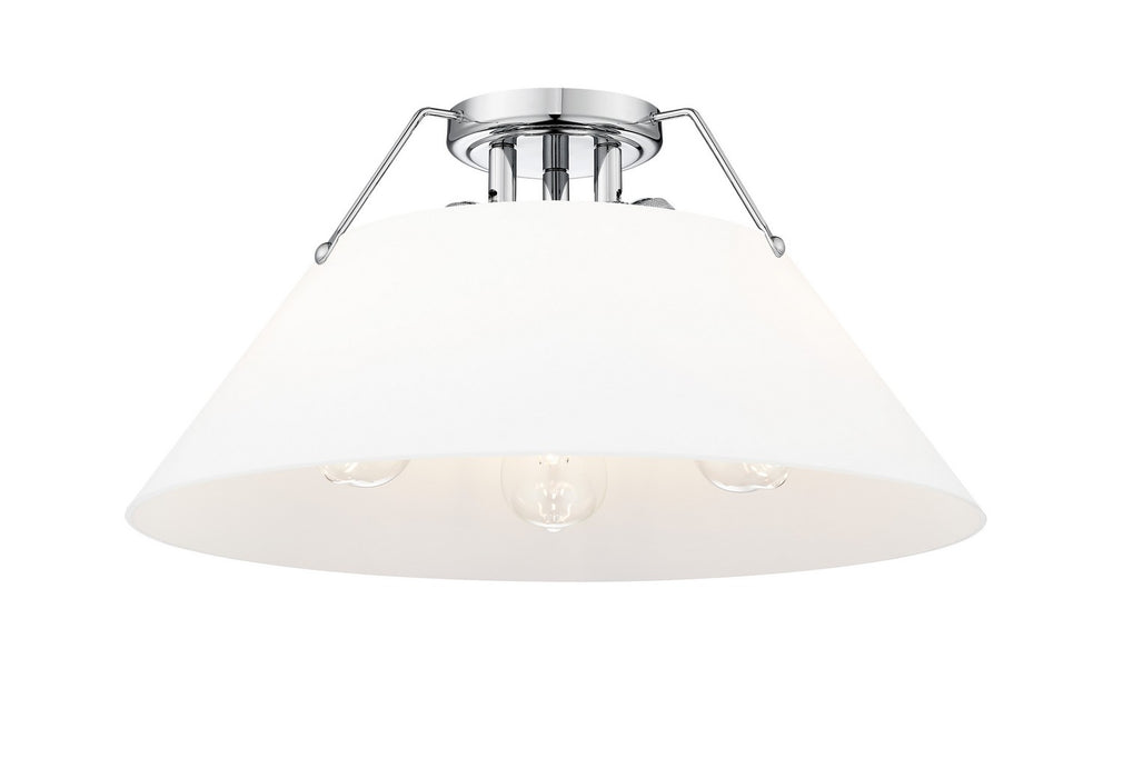 Golden - 3306-3FM CH-OP - Three Light Flush Mount - Orwell - Chrome