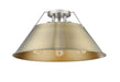 Golden - 3306-3FM PW-AB - Three Light Flush Mount - Orwell - Pewter