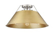 Golden - 3306-3FM PW-BCB - Three Light Flush Mount - Orwell - Pewter
