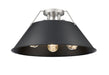 Golden - 3306-3FM PW-BLK - Three Light Flush Mount - Orwell - Pewter