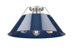 Golden - 3306-3FM PW-NVY - Three Light Flush Mount - Orwell - Pewter