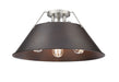 Golden - 3306-3FM PW-RBZ - Three Light Flush Mount - Orwell - Pewter