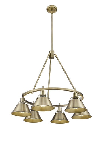 Orwell Six Light Chandelier Aged Brass