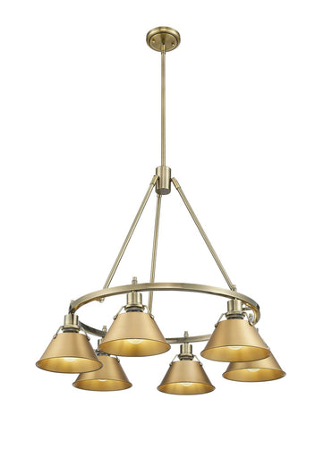 Orwell Six Light Chandelier Aged Brass