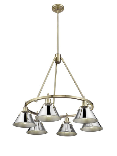 Orwell Six Light Chandelier Aged Brass
