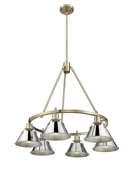 Golden - 3306-6 AB-CH - Six Light Chandelier - Orwell - Aged Brass